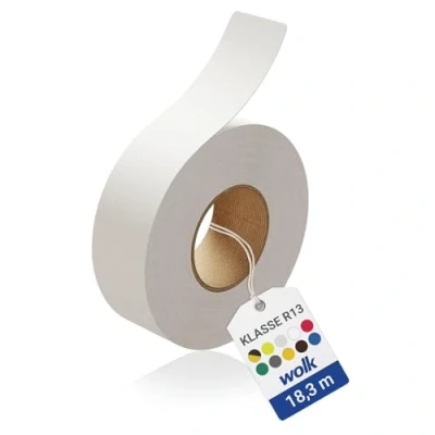 Abbildung von wolk antirutsch Klebeband Selbstklebende R13 Rutschhemmung für sichere Gehflächen und Treppen 5,0 cm x 18,3 m weiß