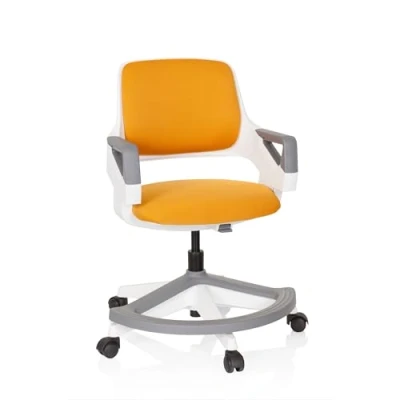 Abbildung von hjh OFFICE Kinder und Jugendstuhl Kid Flex Mitwachsender Drehstuhl, Verstellbare Rückenlehne &amp; Fußablage, Orange
