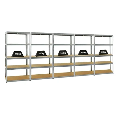 Abbildung von PROREGAL Mega Deal 5er Set Schwerlastregale Slim Elephant 180x90x60cm mit 5 Ebenen Fachlast 350kg Verzinkt