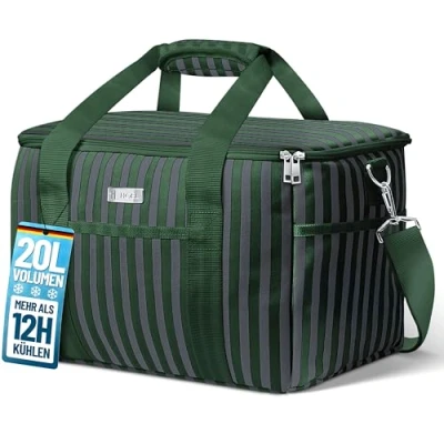 Abbildung von HOEL Kühltasche faltbar 20L Isolierte Thermotasche Lunchtasche wasserdicht &amp; auslaufsicher Isoliertasche für Auto Einkaufen Picknicktasche Lunch Bag Lunchbag