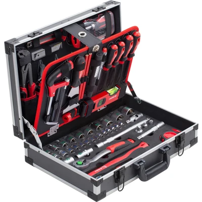 Abbildung von meister Werkzeugset Profi Werkzeugkoffer / 8971470, 131 teilig, stabiler Alu Koffer, für Haushalt, Garage &amp; Werkstatt