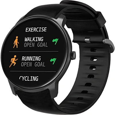 Abbildung von Onetuo Armband Kompatibel Für RIVERSONG Smartwatch Motive 3C, Sport Silikon Classic Ersatz Uhrenarmband 3C (Schwarz)