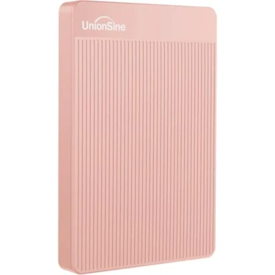 Abbildung von UnionSine Externe Festplatte 500GB ultradünn tragbar 2,5 Zoll USB 3.0, SATA, Festplattenspeicher für PC, Mac, Desktop Computer, Laptop, Wii U, Xbox, PS4 (Rosa) HD2510