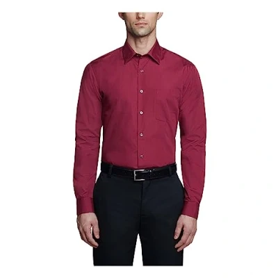 Abbildung von Van Heusen Herren Poplin Fitted Solid Point Collar Dress Shirt Smokinghemd, Magenta, 18.5&quot; Hals 34&quot; 35&quot; Ärmel