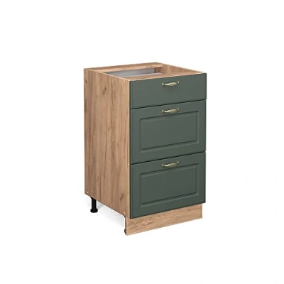Abbildung von Vicco Unterschrank Fame Line, Grün Gold Landhaus/Eiche, 50 cm ohne Arbeitsplatte