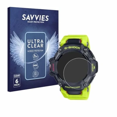 Abbildung von Savvies 6 Stück Schutzfolie für Casio G Shock GBD H2000 Displayschutz Folie Ultra Transparent