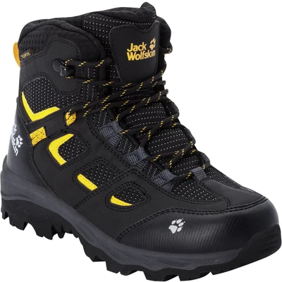 Abbildung von Jack Wolfskin VOJO Texapore MID Unisex Hikingschuh für Kinder, Größe: 29, Black/burly yellow Textil/synthetik