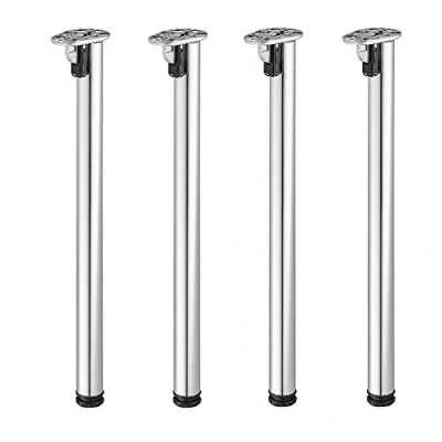 Abbildung von GedoTec Tischbeine zum Klappen Tischfüße klappbar Chrom poliert Möbelfüße höhen verstellbar Rondella Höhe 705 mm Fußrohr Ø 50 Möbel Beine Tragkraft 100 kg 4er Set Klapptisch Füße rund