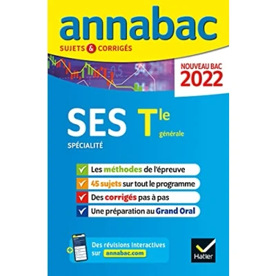 Abbildung von Annales du bac Annabac 2022 SES Tle générale (spécialité): méthodes &amp; sujets corrigés nouveau