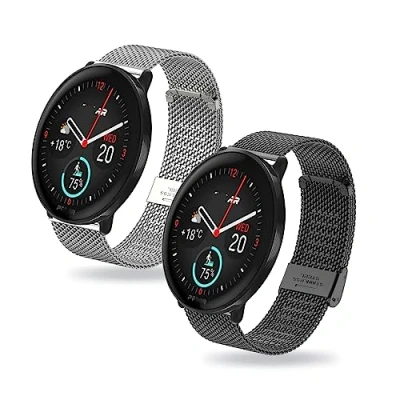 Abbildung von ZUREGO 2 Stück Ersatzarmband für Polar Ignite 3/Ignite 2/Ignite/Unite/Pacer Armband Damen/Herren, Ersatz Edelstahl Metall Kompatibel mit (G)