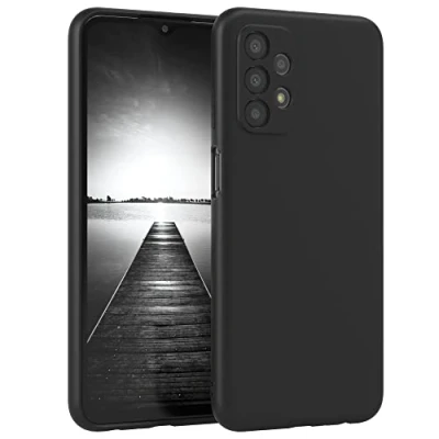 Abbildung von EAZY Case Silikonhülle für Samsung Galaxy A23 5G Hülle Silikon Schwarz stoßfeste Handyhülle Schutzhülle mit Kameraschutz Dünn Premium Schutz Cover TPU Phone Bumper in Matt