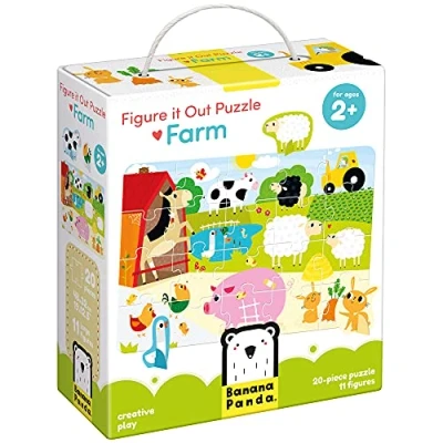 Abbildung von Banana Panda puzzle Farm mit 11 Spielfiguren 2+ 20 Teile