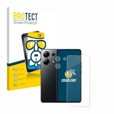 Abbildung von BROTECT Schutzglas für Xiaomi Redmi Note 13 4G (Display+Kamera) Schutzfolie Panzer Folie Glas [Extrem Kratzfest 9H, Anti Fingerprint,