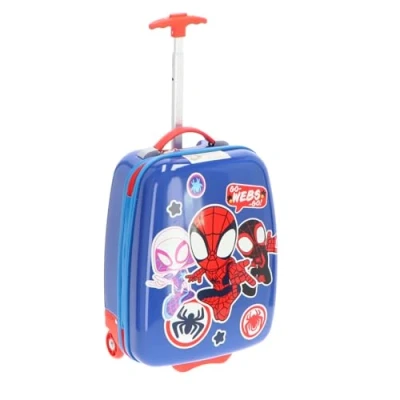 Abbildung von Undercover Polycarbonat Trolley Spider Man 16 Inch mit Spanngurten und Reißverschlussfach Teleskopstange leicht robust für Kinder