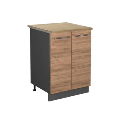 Abbildung von Vicco Küchenunterschrank Fame Line, Goldkraft Eiche/Anthrazit, 60 cm, AP Eiche