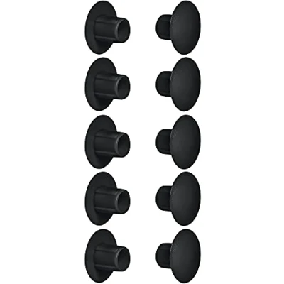 Abbildung von cyclingcolors 10x Abdeckkappen Kunststoff Blindbohrung Stopfen Blindstopfen Abdeckung Möbel (Ø5mm (10mm)/schwarz RAL 9005)