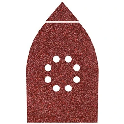 Abbildung von wolfcraft 6 Haft Schleifblätter für Holz und Metall I 1760000 107 x 142 mm Körnung 80, 120, 240 Multischleifer, Deltaschleifer, Dreieckschleifer hohe Standzeit
