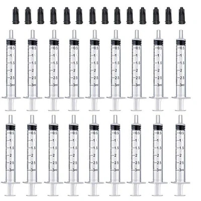 Abbildung von Gufastoe 40 Stück 3ml Spritzen, Öl Dosierungsspritze (ohne Nadeln) mit Kappen, für Kleine Haustierfütterung Industrielle Präzisionsanwendung