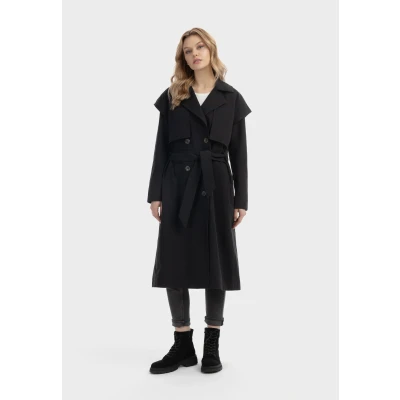 Abbildung von Dreimaster Leichter Imane Trenchcoat, Damen, Größe: 40, Schwarz