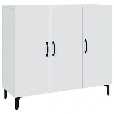 Abbildung von vidaXL Sideboard Kommode Anrichte Schrank Beistellschrank Mehrzweckschrank Standschrank Wohnzimmer Flur Weiß 90x34x80cm Holzwerkstoff