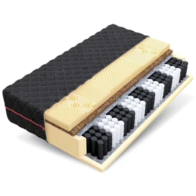 Abbildung von Taschenfederkernmatratze DARK 90x200, 140x200, 160x200, 180x200 cm &amp; weitere Größen, FDM, 24 hoch, (Matratze mit Latex und Kokos, Allergiker geeignet), Wendematratze, 7 Zonen, H3