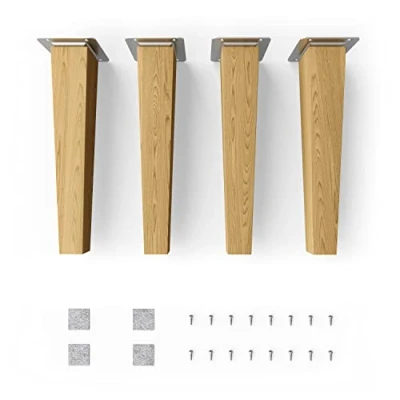Abbildung von Sossai® Holz Tischbeine Clif Square Öl Finish Höhe: 25 cm HMF3 eckig, konisch (gerade Ausführung) Material: Massivholz (Eiche) für Tische, Beistelltische, Schminktische