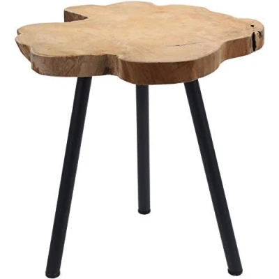 Abbildung von Teak Beistelltisch massiv Holz Tisch Sofatisch Couchtisch Nachttisch Dekotisch Natur