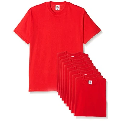 Abbildung von Fruit of the Loom Herren Original T. T Shirt, rot, L (10er Pack)