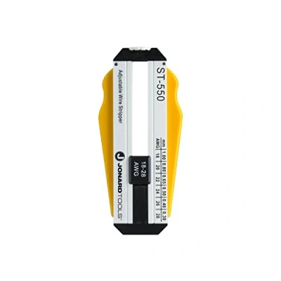 Abbildung von Jonard Tools ST 550 ABS Präzisionsabisolierzange, verstellbar, 18 bis 28 AWG, 3 57/64 Zoll Länge x 1 19/32 Höhe Dicke