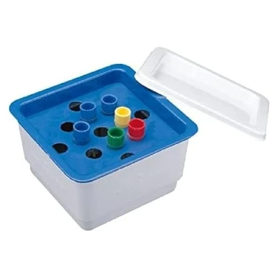 Abbildung von neoLab Polystyrene Cold Box für 12 x 1,5 mL, Reaktionsgefäße, Blau/Weiß, 120 mm 80