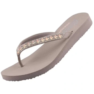 Abbildung von Skechers Meditation Badezehentrenner, Damen, Größe: 40, Taupe Schuhe