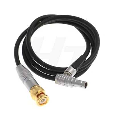 Abbildung von Timecode Sync Kabel BNC auf rechtwinkligem 5 poligem Zoom F8 Lokit zu Systemen Alexa Kamera Sound Devices (BNC RA polig)