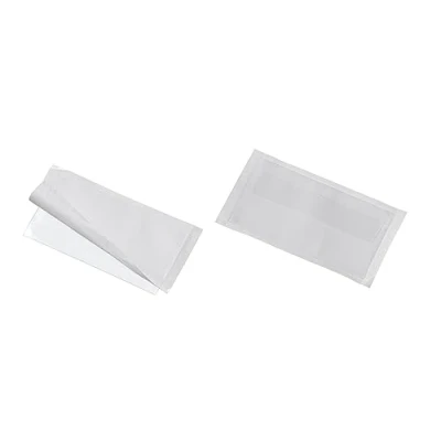 Abbildung von Durable Pocketfix Plus, Selbstklebetaschen mit Verschlusskappe für Visitenkarten, 10 Stück, 106 x 65 mm, transparent, 809219