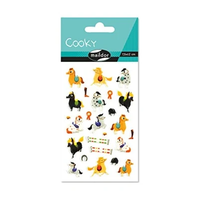 Abbildung von Maildor CY085C Packung mit Stickers Cooky 3D (1 Bogen, 7,5 x 12 cm, ideal zum Dekorieren, Sammeln oder Verschenken, Lamas) 1 Pack