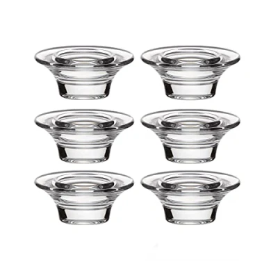 Abbildung von CRISTALICA Teelichthalte Kerzenhalter Kerzenständer rund 6er Set 4.5 cm Glas Bleikristall