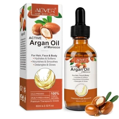 Abbildung von ALIVER Haaröl Arganöl Gesicht Haut Haar Nagel Bart Pflege Vegan, 1 tlg., Anti Frizz, Entwirrend, Feuchtigkeitsspendend