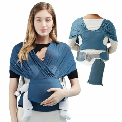 Abbildung von Wenbones Baby Tragetuch Neugeborene, Elastisches Babytragetuch und Stilltuch für Unterwegs, Bauchtrage Tragetasche Ergonomisch, Elastisch atmungsaktiv, Neugeborene bis 50 lbs