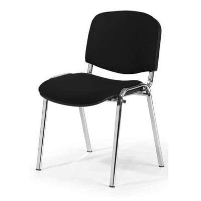 Abbildung von Topsit Büro &amp; More Chrom Besucherstuhl ISO, Bequemer Konferenzstuhl, stapelbar, mit gepolsterter Sitzfläche und Rückenlehne. Einzelner Artikel (Schwarz)