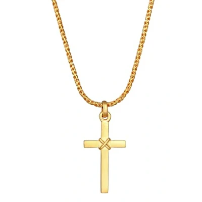 Abbildung von Kuzzoi Basic Cross Halskette goldcoloured, Herren, Größe: 55, Gold coloured