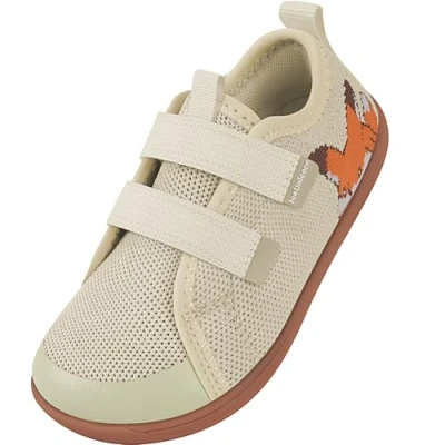 Abbildung von IceUnicorn Kinder Barfußschuhe Breite Zehenbox Jungen Mädchen Hausschuhe Minimalistische Outdoor Traillaufschuhe Walking Schuhe(Beige, 29EU Weit)