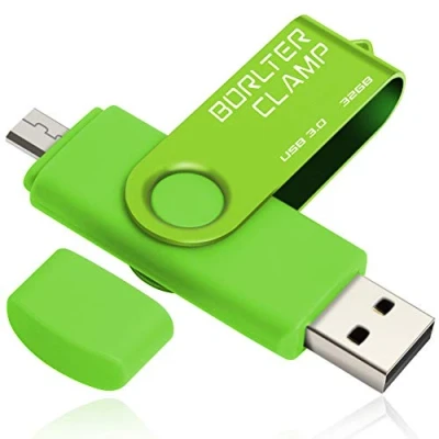 Abbildung von 32GB OTG USB Stick Speicherstick Dual 3.0 Flash Laufwerk mit Micro Anschluss für Android Smartphone Tablets &amp; Computer (Grün)