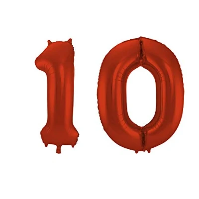 Abbildung von Folat 99654 Folienballon Zahl 10 Rot ca. 86 cm