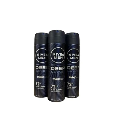 Abbildung von 3er Pack Nivea Men Deospray Deep Black Carbon Dark Wood Antitranspirant 150ml