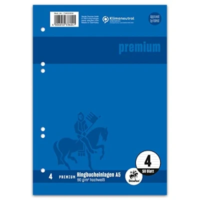 Abbildung von 10 x Staufen Ringbucheinlage A5 90g/qm 50 Blatt liniert