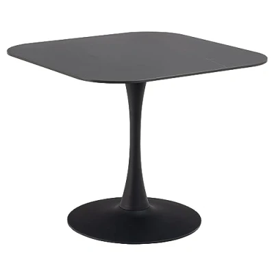 Abbildung von AC Design Furniture Marta Esstisch in Schwarz für 4 Personen, Quadratischer Esstisch, Hitze und Kratzbeständige Keramikplatte, Trompetenfuß, B: 90 x H: 75 T: cm