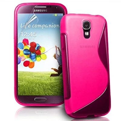 Abbildung von ebestStar kompatibel mit Samsung Galaxy S4 Mini Hülle GT i9190, i9192, i9195 Flex Silikongel Handyhülle, Klar TPU Schutzhülle, S line, Pink