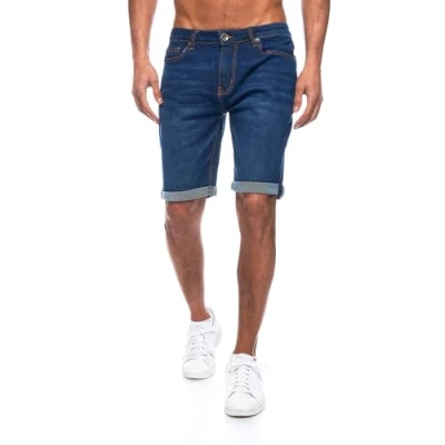 Abbildung von JEEL Herren Kurze Hosen Slim Fit Jeans Shorts 5 Pocket Style Stretch Hose für Männer Basic Washed 1 Navy 29W