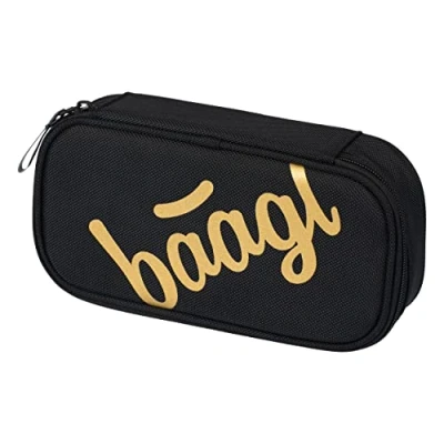 Abbildung von Baagl Federmäppchen für Mädchen und Jungen, Schulmäppchen Schreibwaren, Schulsachen Federtasche, Jungen Federmappe, Mäppchen Schule (Skate Gold)