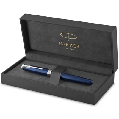 Abbildung von Parker Sonnet Füller Blaue Lackierung Füllfederhalter mit mittlerer Feder Geschenkbox