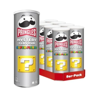 Abbildung von Pringles Mystery Flavour (8 x 165 g) der unwiderstehliche Snack Klassiker in praktischen Dose Chips mit aufregendem Geschmack Pop. Play. Eat.